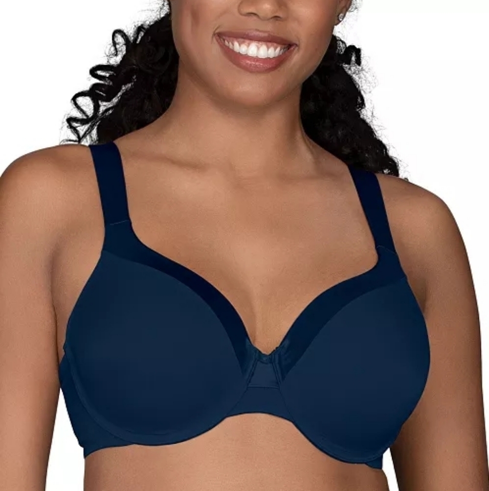 Vanity Fair Illumination Full Figure Underwire Contour Bra in Navy Blue 36DD NWT